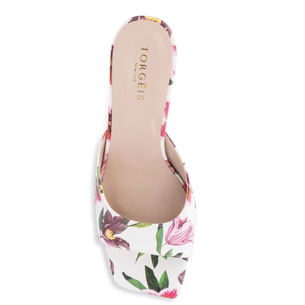 Torgeis Jasmine Mule Floral Women's Heels Sz 8 never worn no box - Picture 2 of 4